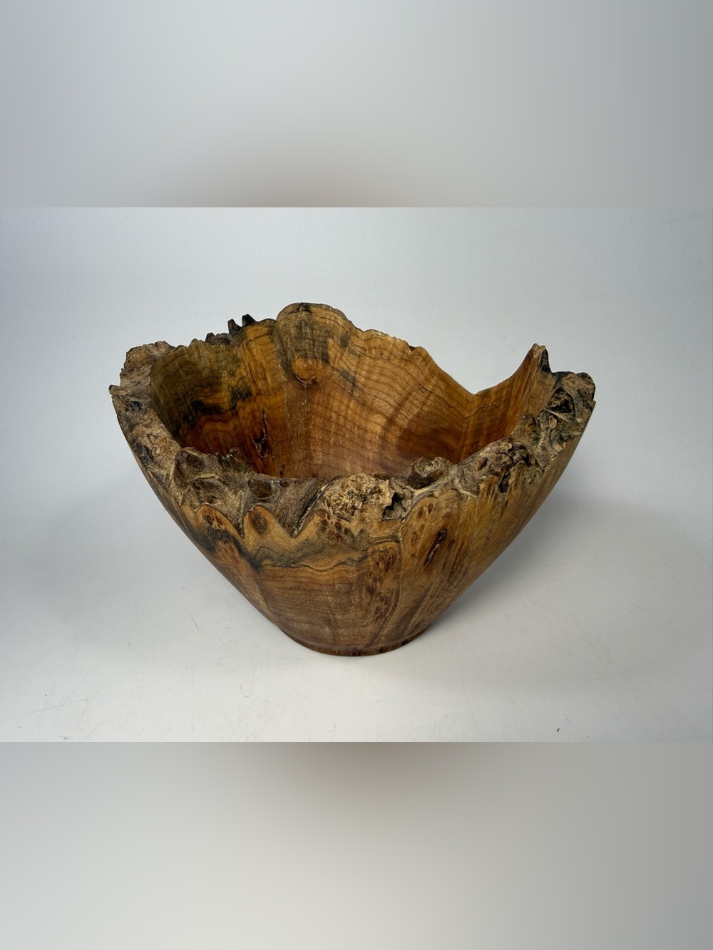 Natural hand turned crafted Burl Birds Eye maple Wood Decorative bowl live edge